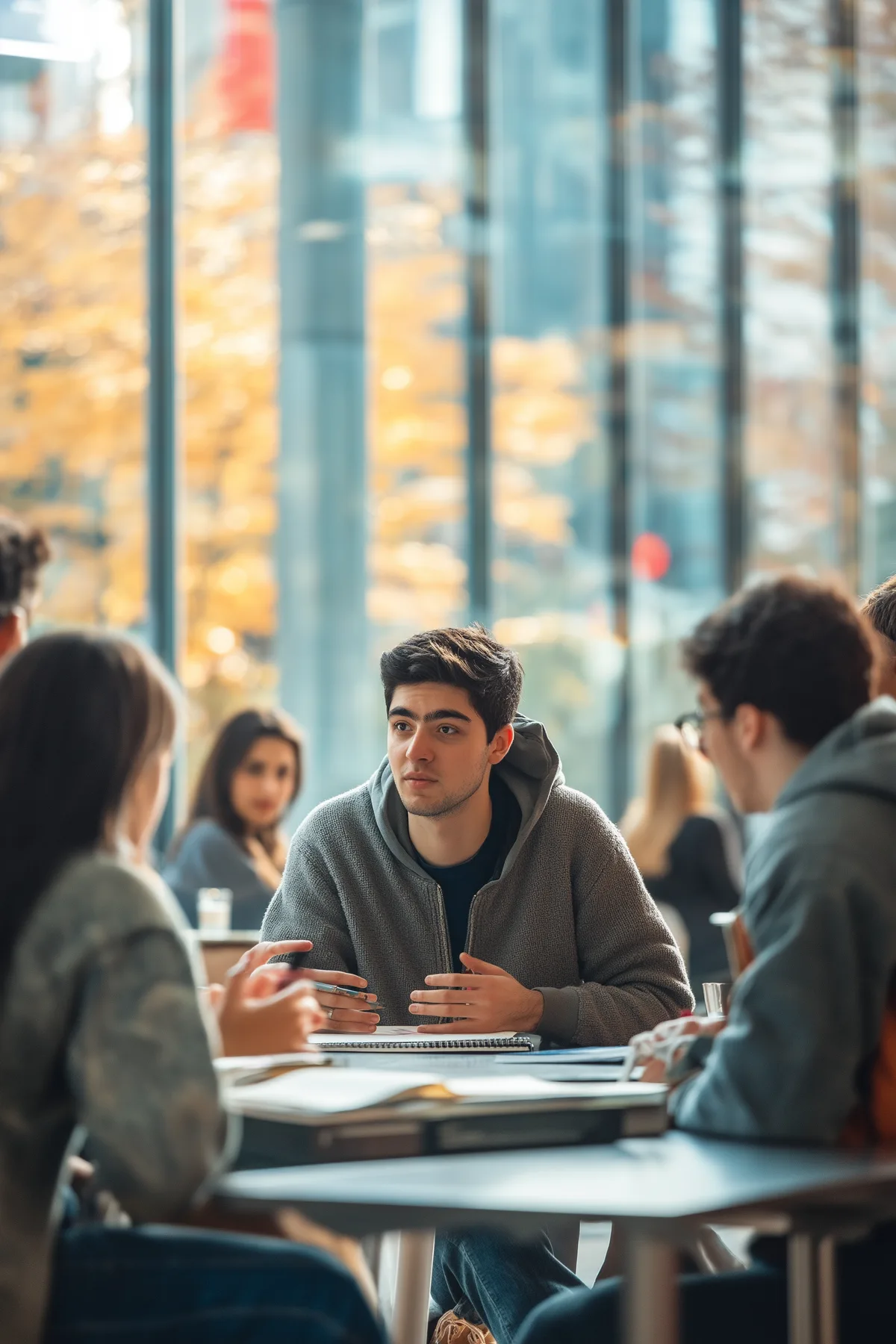 Échange entre étudiants pendant un séminaire