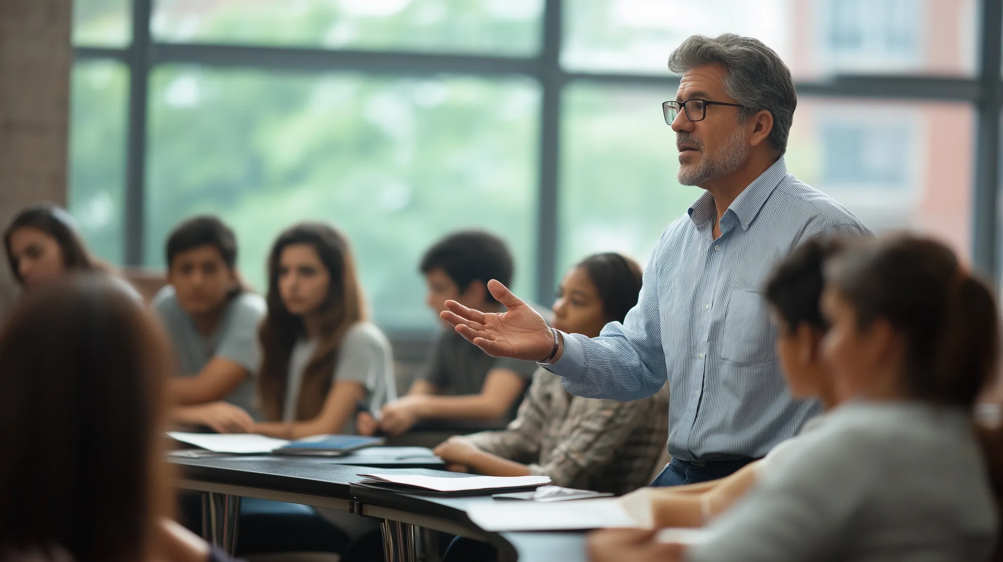 Enseignant s'adressant à une salle d'étudiants